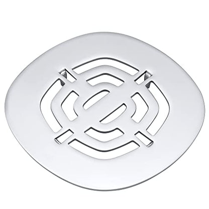 Bropury Easy-to-Install Snap-in Stainless Steel Shower Strainer Shower Drain Grid (Chrome) - color: Chrome