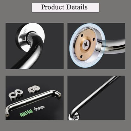Grab Bars for Shower, 12 Inch Grab Bar for Bathroom Seniors Elderly Safety Handle 304 Stainless Steel Anti-Slip, Handicap for Bathtub,Toilet, Stairway - size: 12inch