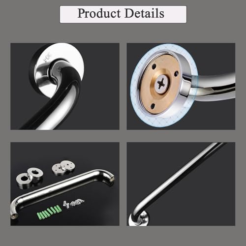 Grab Bars for Shower, 16 Inch Grab Bar for Bathroom Seniors Elderly Safety Handle 304 Stainless Steel Anti-Slip, Handicap for Bathtub,Toilet, Stairway - size: 16inch