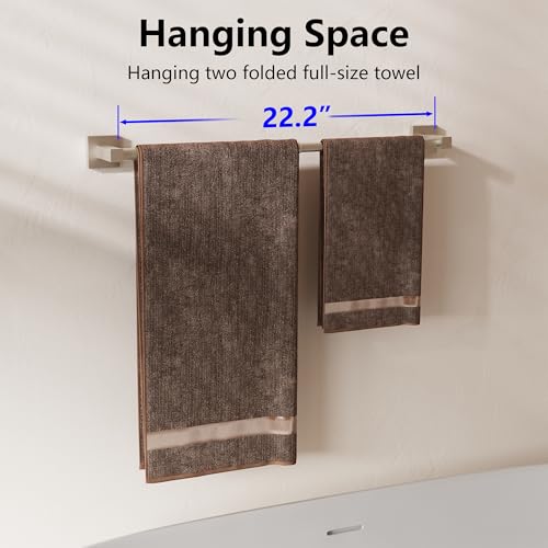 Towel Bar, Towel Racks for Bathroom Wall Mounted, Brushed Nickel | Adjustable 12.7 to 23.2 Inch Single Towel Rod, 304 Stainless Steel Towel Holder, Rustproof, Square Base, Heavy Duty, Modern - color: Brushed Nickel, size: Wall-Mounted