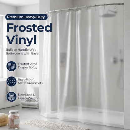 Waterproof Shower Curtain Liner for Bathroom, Metal Grommets (Frosted) - color: Frosted