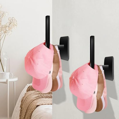 Strong Transparent Adhesive Hooks, 2-Pack No Drill, Removable Self-Adhesive Wall Hooks for Bathroom Damage-Free Hooks for Hanging Towels - color: Black 2-Pack