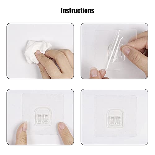 Adhesive Corner Shower Caddy Hook,Multipurpose Iron Shelf Holder;Bathroom Basket Support;Wall Sticker,Kitchen Storage Rack Hanger,No Drilling/Strong Bearing Capacity/Transparent(8pcs+4pcs)