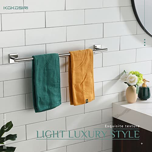 KOKOSIRI Single Towel Bar Bathroom Towel Holder for Bath Kitchen 20 Inch Necklace Holder Wall Mounted Chrome Stainless Steel B4005CH-L20 - color: Polished Chrome, size: 20-Inch