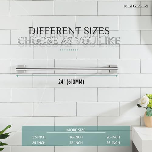 KOKOSIRI Bath Towel Bar Bathroom Towel Holder for Toilet Kitchen 24 Inch Necklace Holder Chrome Stainless Steel B4005CH-L24 - color: Polished Chrome, size: 24-Inch