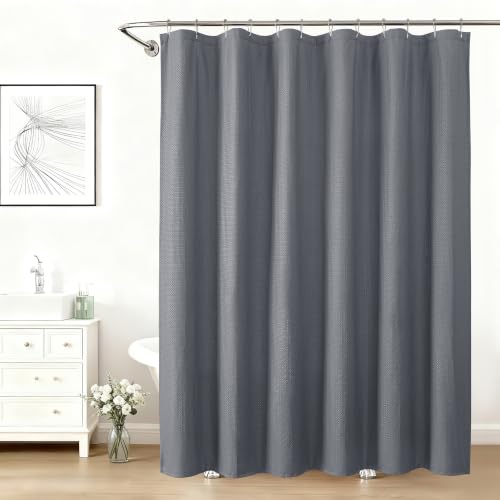 Aiyufeng Grey Shower Curtains for Bathroom，Dot Like Embossed Textured Waterproof Fabric Shower Curtain，Hotel Luxury Quality & Soft Cloth，Machine Washable，72Wx78L - color: Grey, size: 72"W x 78"L (Pack of 1)