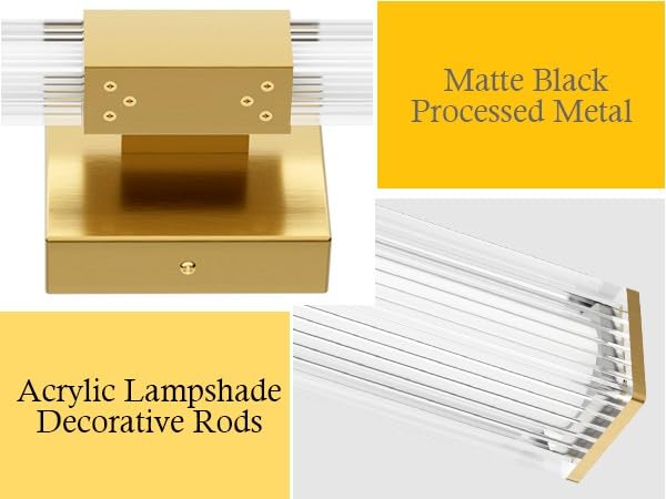 Ralbay 48inch Gold Bathroom Vanity Lights Bar 36W Modern LED Gold Vanity Light Fixtures Over Mirror(5500K White Light) - color: Gold, size: 48 inch