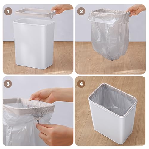Trash Can Automatic Touchless - 4 Gallons Motion Sensor Bathroom Trash Can | Skinny, Electric, Slim, Plastic - Narrow Garbage Can with Lid - Thin Smart Trash Bin - 15.5 Liters ( White ) - color: White, size: 4 Gal