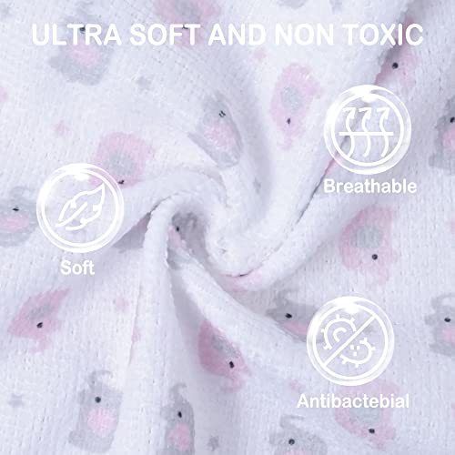 softan Baby Washcloths, 24Pack Baby Wash Cloths Extra Soft & Ultra Absorbent, Baby Towels and Washcloths Face Towel Unisex for Boys Girls Body, Washclothes Gentle on Sensitive Skin, 9x9 Pink Elephant - color: Pink Elephant
