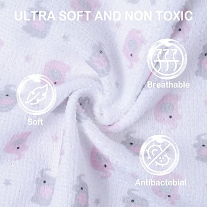 softan Baby Washcloths, 24Pack Baby Wash Cloths Extra Soft & Ultra Absorbent, Baby Towels and Washcloths Face Towel Unisex for Boys Girls Body, Washclothes Gentle on Sensitive Skin, 9x9 Pink Elephant - color: Pink Elephant