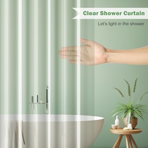 UFRIDAY Clear Extra Long Shower Curtain Liner 72 x 84 inches,Heavy Duty Waterproof Transparent Clear Bathroom Shower Liner with 5 Magnets Bottom. - color: Clear, size: 72"W x 84"L (Pack of 1)
