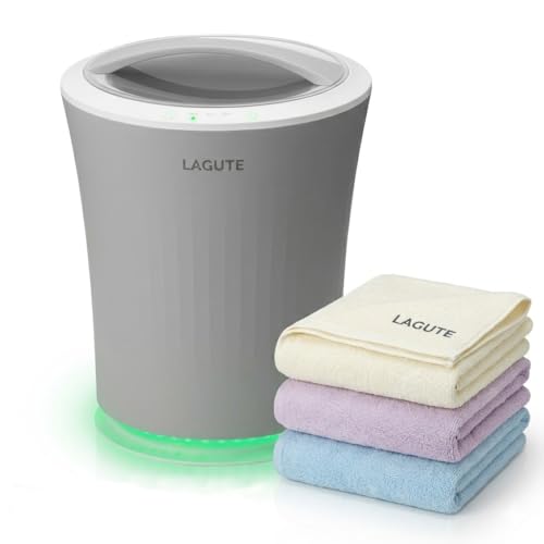 Lagute 20L Towel Warmer for Bathroom, 3-Level Timer, Warning Alarm & RGB Light, Auto Shut-Off, Heated Bucket for Bathrobe, Blanket, 40 '' x 70'' Towels, Gray - color: Gray