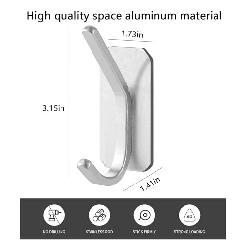 Paoli Heavy Duty Adhesive Wall Hooks, 30 lb Max Load Waterproof Hooks for Bathroom Towels Coats Bags, No Drill Damage-Free for Renters Apartment Dorm, White, 4 Pack - color: White