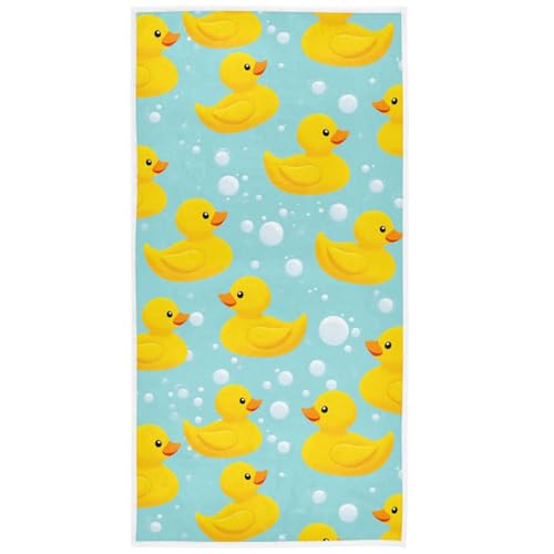 Pfrewn Cute Yellow Ducks Hand Bath Towels Soft Absorbent Bathroom Guest Towel Hanging Kitchen Dish Towel for Home Decor 16x30 in - color: Yellow Ducks