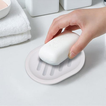 Topsky Soap Dish for Shower, 2pcs Soap Dishes Soap Savers for Bar Soap, Soap Bar Holder Shower with Drip Tray, Plastic Soap Holders with Drain for Kitchen Sink, Easy to Clean, Dry,White - color: White