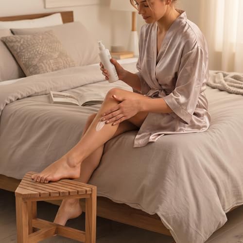 Asta Zini Solid Teak Shower/Bath/Spa Corner Foot Stool, Side Table, Fully Assembled, TB-014