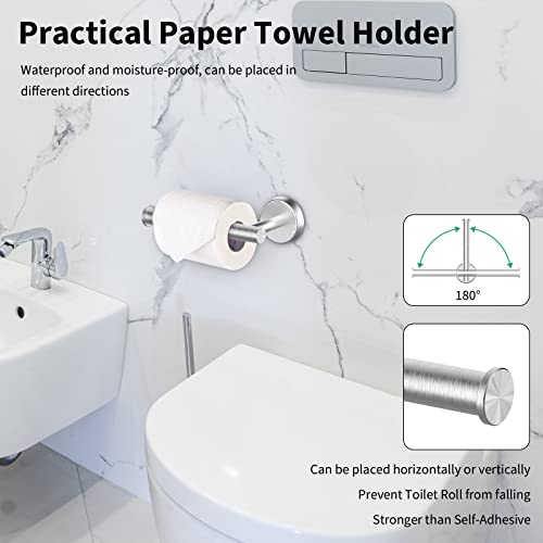 Newfun 10Pcs Brushed Nickel Bathroom Hardware Set - Includes 24&18inch Towel Bar, Robe Hook, Toilet Paper Holder, 2 Pack 5 Piece Bathroom Accessories Set Stainless Steel Wall Mounted | Include 24 inch Towel Bar, Robe Hook, Toilet Paper Holder, Stainless S