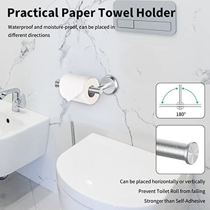 Newfun 10Pcs Brushed Nickel Bathroom Hardware Set - Includes 24&18inch Towel Bar, Robe Hook, Toilet Paper Holder, 2 Pack 5 Piece Bathroom Accessories Set Stainless Steel Wall Mounted | Include 24 inch Towel Bar, Robe Hook, Toilet Paper Holder, Stainless S