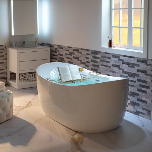 Woodbridge Stainless Steel Extendable Bathtub Caddy Tray in Brushed Gold Finish with Removable Wine Holder, Book and Phone Rack, Bathcad-BG - color: Brushed Gold