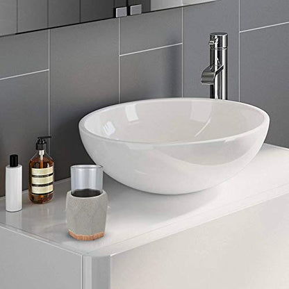 nu steel Cement, Made of Cement Tumbler Cup for Bathroom Vanity Countertops for Rinsing, Drinking, Storing Accessories and Organizing Makeup Brushes, Eye Liners - Stone/Brown