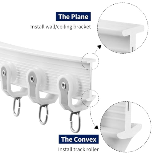 Flexible bendable ceiling curtain track, curved curtain rod with silent roller bracket, room divider, curtain rod, RV curtain ceiling track (White, 10 Meters (32.8FT) - color: White, size: 10 Meters