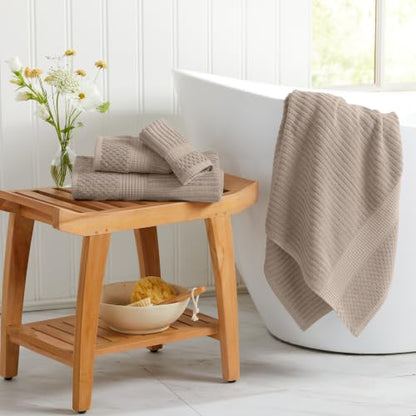 100% Cotton Bath Towel Set | 6-Piece Set | Textured | Cobblestone - color: Cobblestone, size: 6 Piece Set