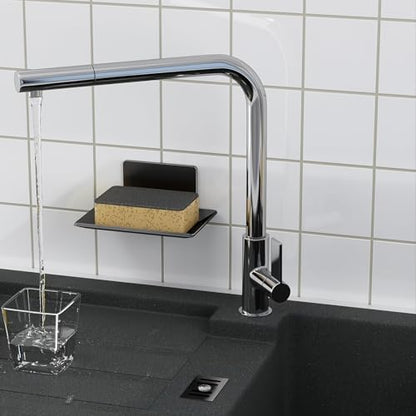 2 Pack No Drill Self Draining Wall Mounted Adhesive Carbon Steel Soap Dish Shower Soap Holder Bathroom Tray