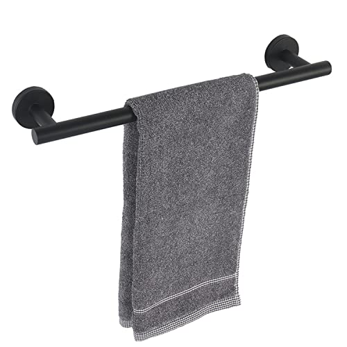 TocTen Bath Towel Bar - Thicken SUS304 Stainless Steel Bathroom Towel Holder, Towel Rod for Bathroom Heavy Duty Wall Mounted Towel Rack Hanger (16IN, Black) - color: Black, size: 16IN