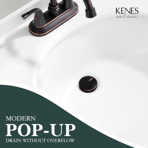 Oil Rubbed Bronze Pop Up Bathroom Sink Drain Stopper Without Overflow | Bathroom Vanity Sink Drain Assembly, Built-in Anti-Clogging Strainer, Plastic Pop Up Drain for Bathroom Vanity Vessel Sink - color: Oil-rubbed Bronze, size: Big Pop up Cap (Without Ov