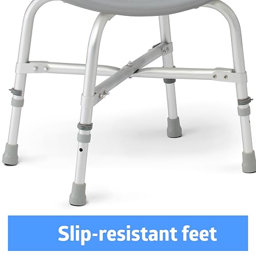 Medline Heavy Duty Shower Chair Bath Bench Without Back, Bariatric Bath Chair Supports up to 550 Lbs - style: Bench