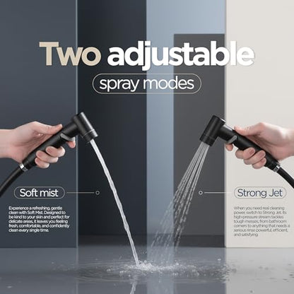 Handheld Bidet Sprayer for Toilet Baby Cloth Diaper Spraying Kit Bathroom Toilet Bidet Attachment Set for Bathing Pets and Feminine Hygiene Matte Black - color: Black Matte