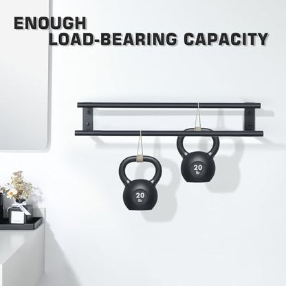 Alise Bathroom Double Towel Bars Wall Mount 28'' Towel Holder,Matte Black | Towel Racks for Bathroom,SUS304 Stainless Steel,Towel Hanger Towel Rails,Double Bath Towel Bar Towel Rod,Kitchen,Laundry - color: Matte Black, size: 28inch