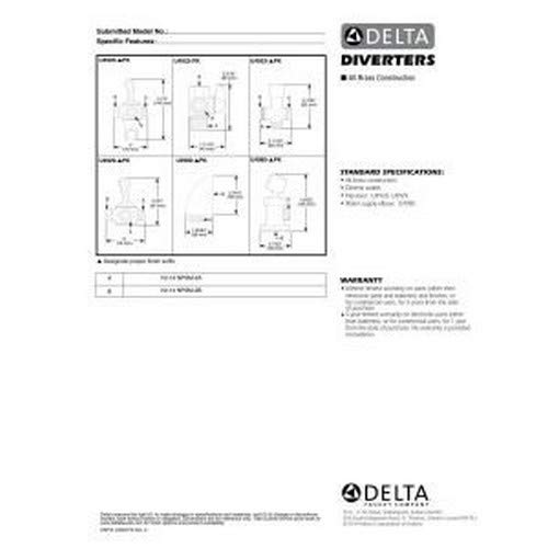 Delta Faucet U4929-PN-PK 3-Way Shower Arm Diverter for Hand Shower, Polished Nickel - color: Polished Nickel
