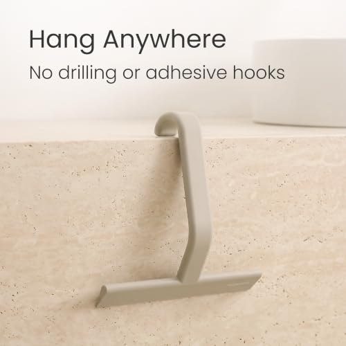 JustHang Shower Squeegee with Built-in Hook, 10-Inch Light Taupe | Award-Winning Design, All-One-Piece Soft-Touch Silicone, for Glass Door, Bathroom, Window, Mirror, Tile Wall, Car - color: Light Taupe