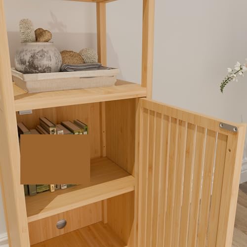 Bookcase Storage Cabinet, 41 Inch Multi-Scene Use Large Capacity Single Door Locker with One Shelf,for Kitchen Home