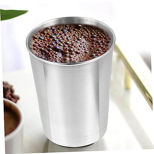 Stainless Steel Tumbler Cup Multi Use Drinkware for Water Juice and Mouthwash Easy to Clean Silver Finish for Home Parties and Travel - size: 8.50X6.00X6.00CM