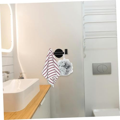 2pcs Stainless Steel Wall Towel Rack Black Over The Door Hanger Hook Bathroom Kitchen Accessory