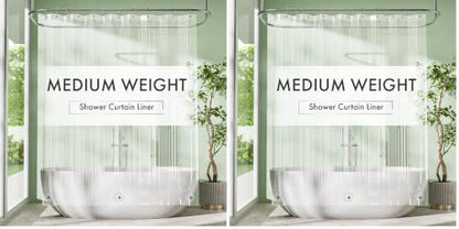 Extra Long Shower Curtain Liner 72 x 84 Clear Shower Liner Medium Weight PEVA Waterproof Inside Shower Curtains for Bathroom with 3 Magnets and Rustproof Grommets (Pack of 2) - color: Clear, size: 72"W x 84"L (Pack of 2)