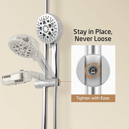 KES 30-Inch Shower Slide Bar with Adjustable Handheld Shower Head Holder, Reuse Existing Holes, SUS304 Polished Stainless Steel Wall Mount for Bathroom, Drilling Required, F209S78-PS - color: Polished Finish, style: 30.7-Inch+Drill Mounted