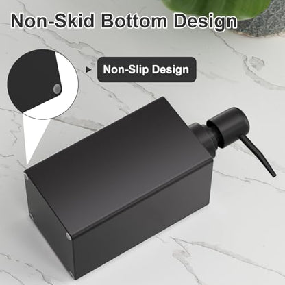 Black Bathroom Accessories Set Resin 6PCS, Square Toothbrush Holders Set Complete with Soap Dispenser, Vanity Tray, Tumbler, Cups and Cotton Swab Jars for Counter, Sink or Small Spaces - color: Black