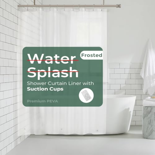 Shower Curtain Liner with Side Suction Cups, Premium PEVA Plastic Shower Liner with 3 Magnets, Waterproof Bathroom Curtain, 72 x 72, Frosted - color: 4. Frosted, size: 60"W x 72"L (Pack of 1)