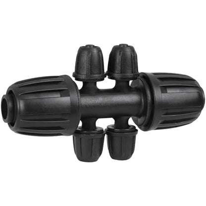 1/2 Inch To 1/4 Drip Irrigation Fittings - 8 Pack Drip Line Irrigation 1/2'' to 1/4'' Barbed Tee Adapter Anti-Drop Lock Nut Barbed Reducer 6 Way Connectors for Drip Irrigation System - size: 1/2" 6 Way Tee