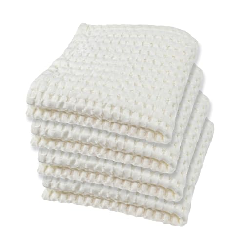 GILDEN TREE Waffle Bath Towels Wash Cloths for Showering, Exfoliating Washcloth Quick Dry Towel, Face Towels for Washing Face Cotton Washcloths Set of 4, Modern Style (Cream) - color: Cream, size: Washcloth (14" x 14") 4 Pack