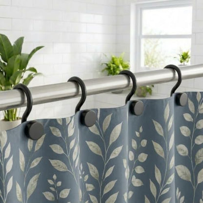 Bathway Plastic Shower Curtain Hooks, 12 Pcs, Black, Decorative Hooks | Waterproof, Rust-Proof, Sturdy, Wear-Resistant, Drop-Proof, Multifunctional, Easy to Install, Classic and Attractive - color: Black
