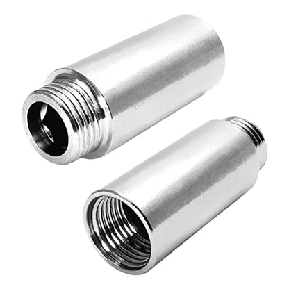 2pcs Shower Head Extension Arm Adapters | 1/2PT Male to 1/2PT Female Thread, 40mm/1-9/16 Inch Length, Stainless Steel, Cast Pipe Fitting Coupler - size: 40 mm