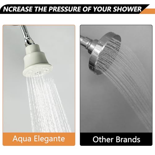 High Pressure Shower Head with Adjustable Shower Arm, Chrome 11.8 Inches Flexible Shower Head for Small Shower Stall High Pressure Shower Head Extension Arm with Flange