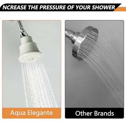 High Pressure Shower Head with Adjustable Shower Arm, Chrome 11.8 Inches Flexible Shower Head for Small Shower Stall High Pressure Shower Head Extension Arm with Flange