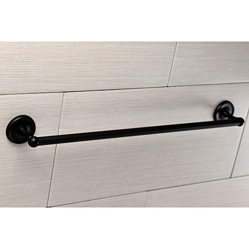 Kingston Brass BA311MB Classic -Towel Bar, Matte Black | High quality brass construction for durability and reliability; Design to hold up to 44 lbs; Round flange - color: Matte Black