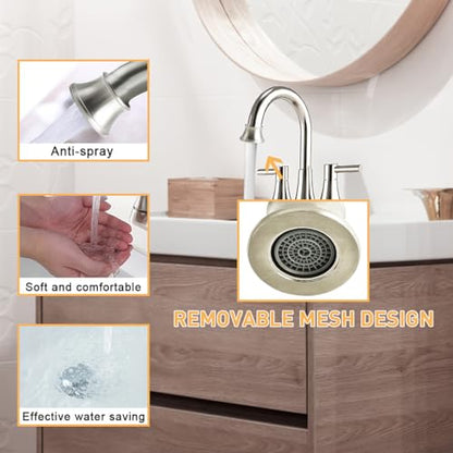 Faucet Aerator Compatible with Moen 116618BN, Faucet Parts High Flow Sink Aerator Replacement for Shower Bathroom Kitchen 2.2 Gallon Per Minute,Brushed Nickel Finish - color: Brushed Nickel