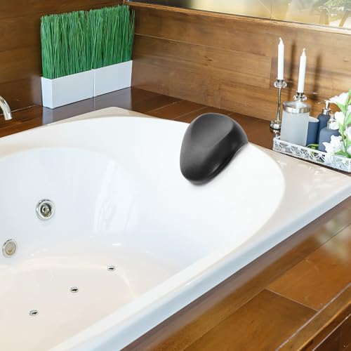 UKCOCO Bath Pillow for Bathtub with Strong Suction Cups, Waterproof Non-Slip Neck and Head Support Cushion, Quick-Dry Ergonomic Bath Tub Cushion for Soaking and Relaxation